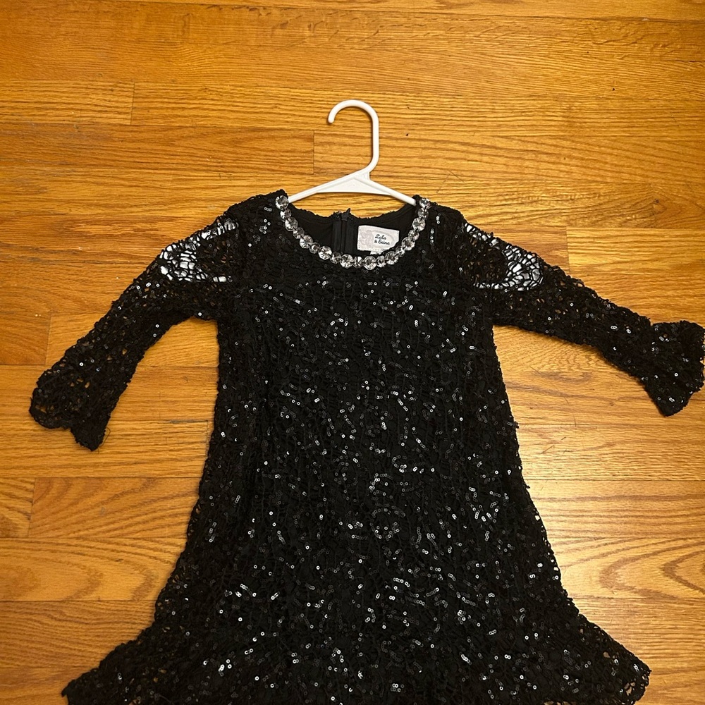 Elegant Black Lace Kids Formal Dress